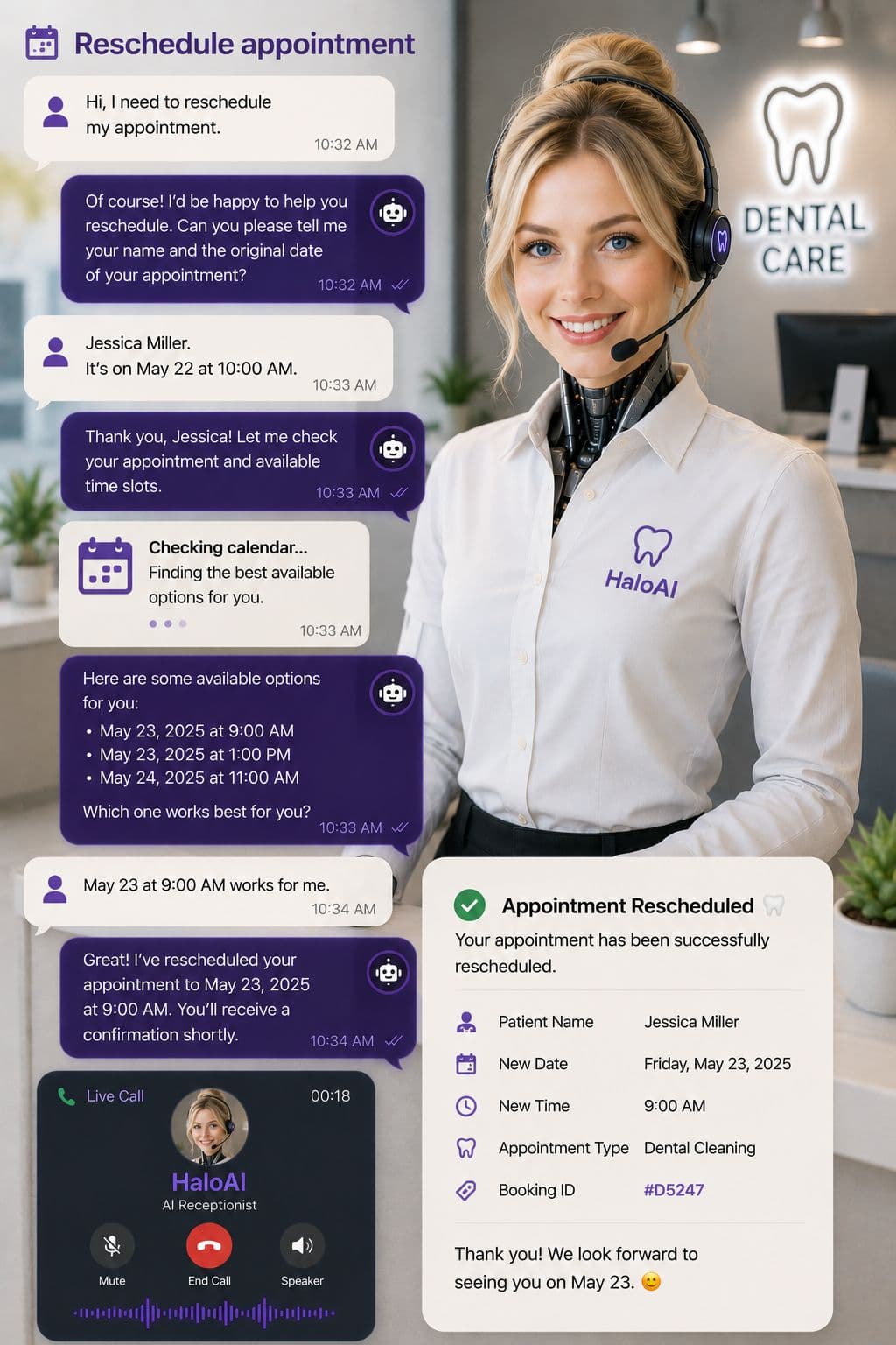 AIBooka AI voice receptionist for dental clinics