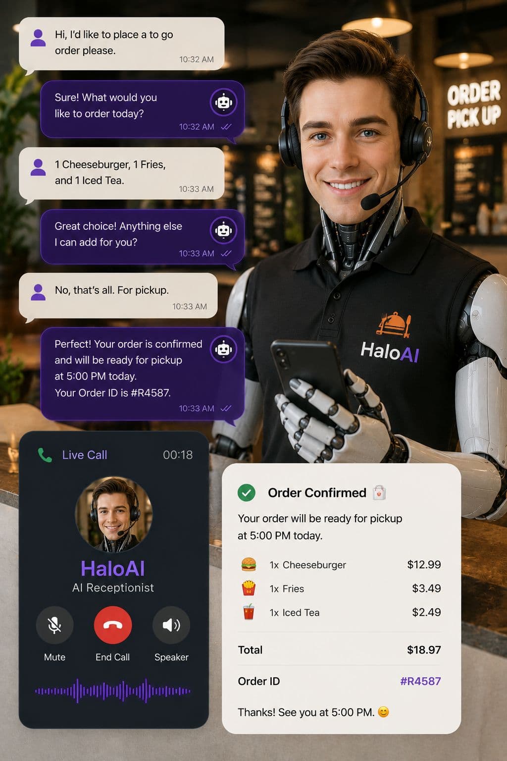 AIBooka AI voice receptionist for restaurants